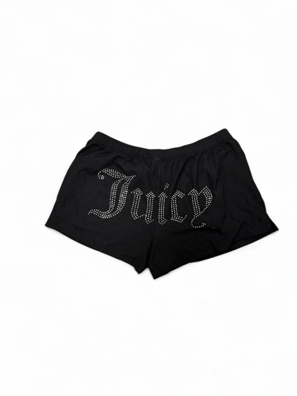 Juicy Couture Black Rhinestone Logo Micro Shorts Y2K Size M